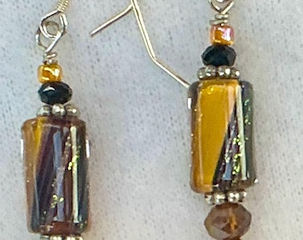 Mingo and Asho furnace glass EARRINGS #6, free shipping U.S.A