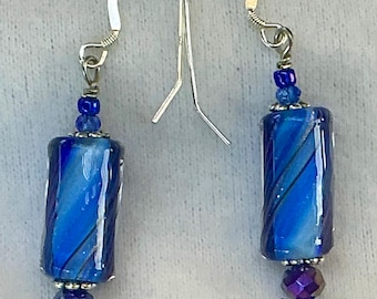Mingo and Asho furnace glass EARRINGS #4, free shipping U.S.A