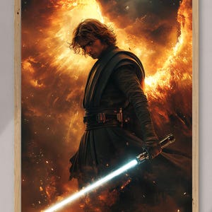 Anakin Skywalker Star Wars inspiriertes Poster | Revenge of the Sith Wandkunst zum 20-jährigen Jubiläum | Dunkles Seitendekor | Prequel Trilogy Geschenk für Fans