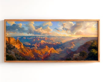 Grand Canyon Sunset watercolor textured Posters | matte landscape wall art
