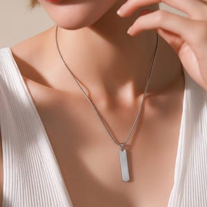 042 Stainless Steel 3 pc set Golden, silver and black chain and Rectangular Pendant for men and/or woman