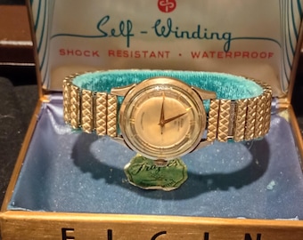 Vintage Elgin Shockmater Self Winding Rare 17 Jewel Men Watch Works Bt Runs Fast Vintage Elgin Shockmater Self Winding Rare 17 Jewel Men  main image 2