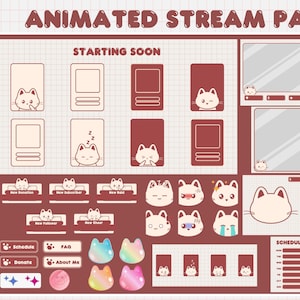 Cat Window Twitch Animated Stream Package | Overlay Package | Twitch Overlay | Alert | Sub Badge | Screen | Cute overlay | Cat Overlay