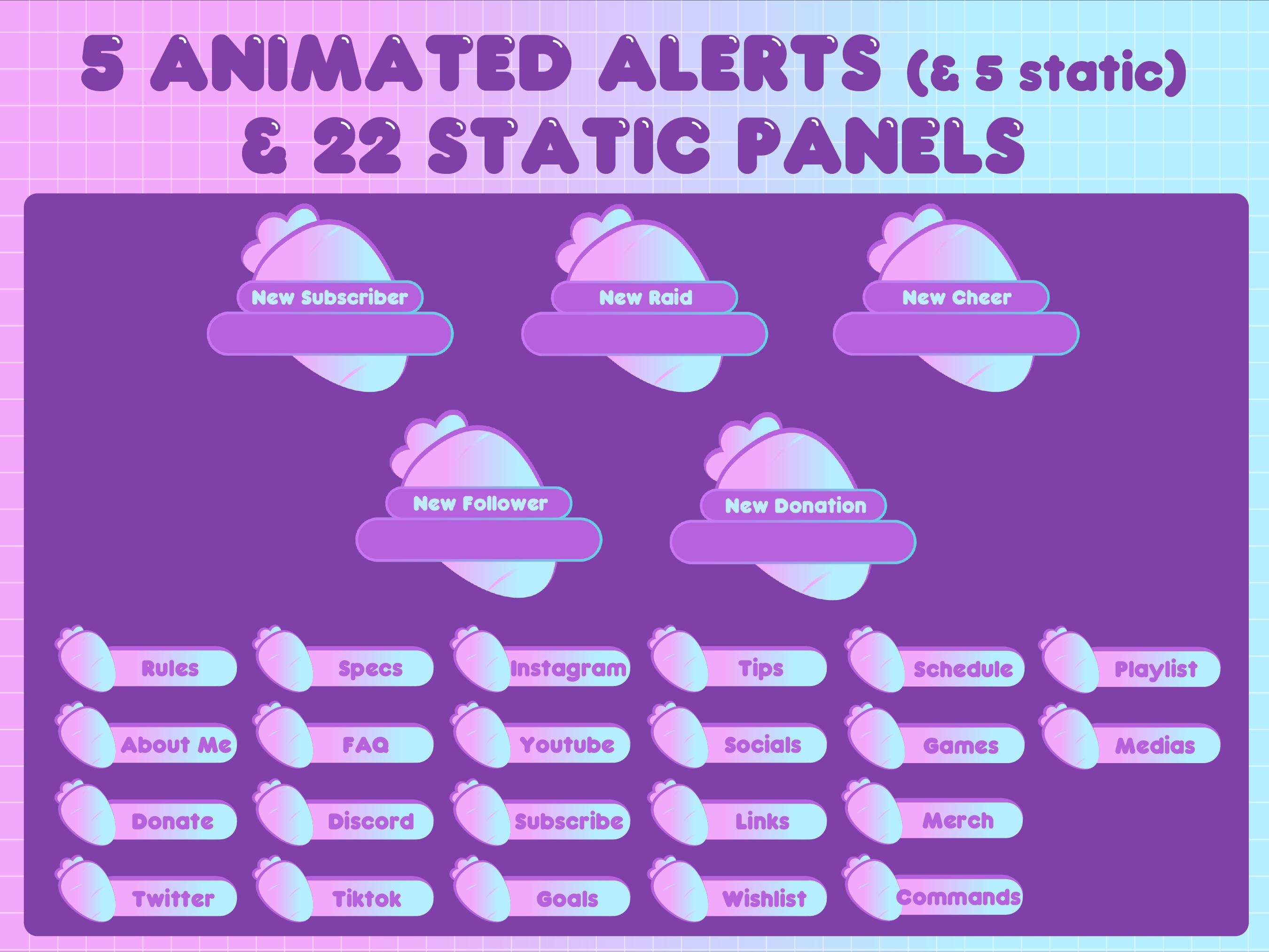 Stream And Rabbit Base Rabbits Capsule Twitch Animated Stream Package | Overlay Package ...