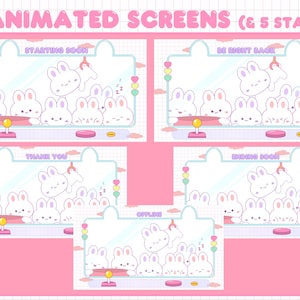 Stream And Rabbit Base Rabbits Claw Machine Twitch Animated Stream Package | Overlay Package ...