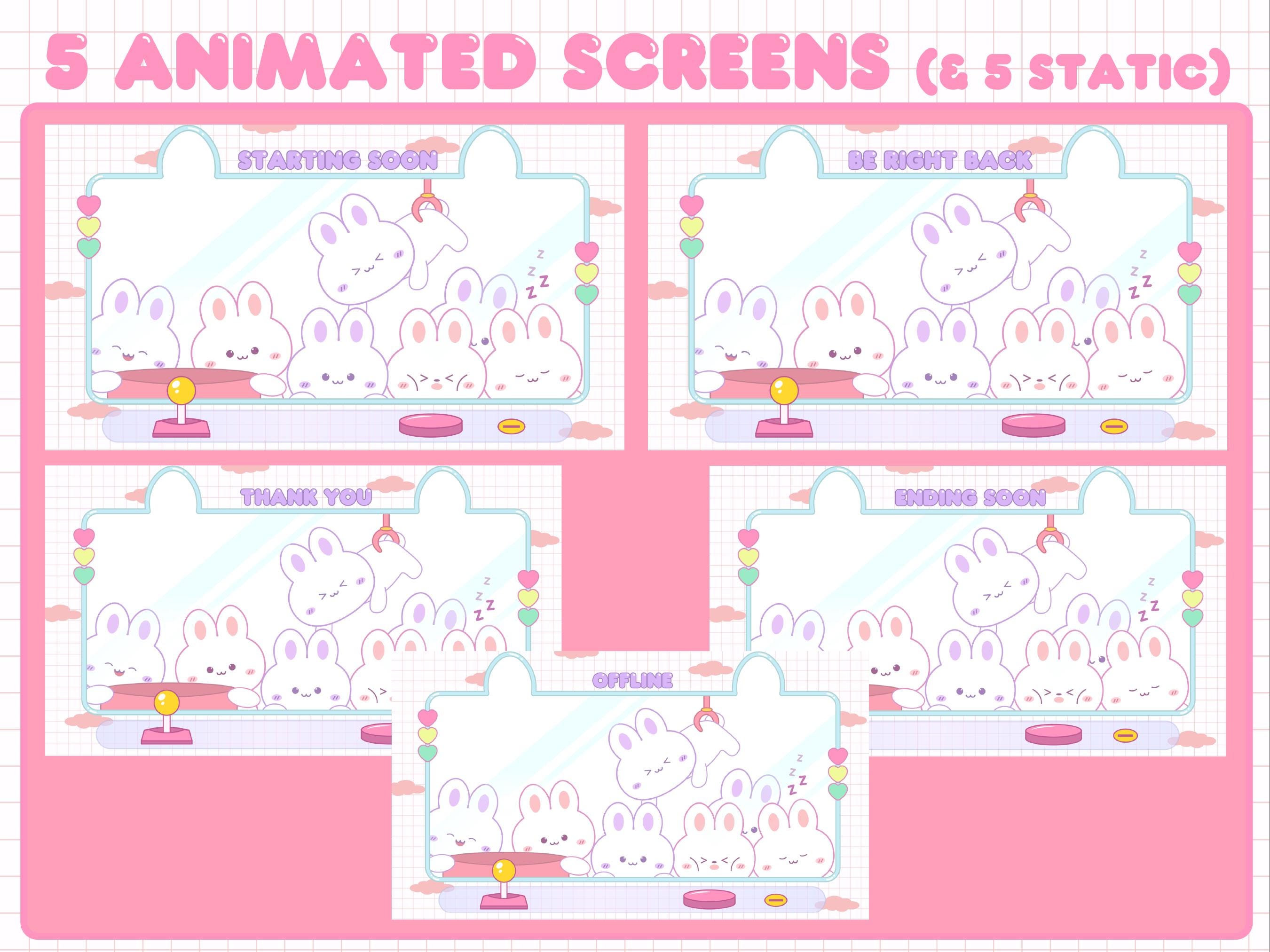Rabbits Claw Machine Twitch Animated Stream Package | Overlay Package ...
