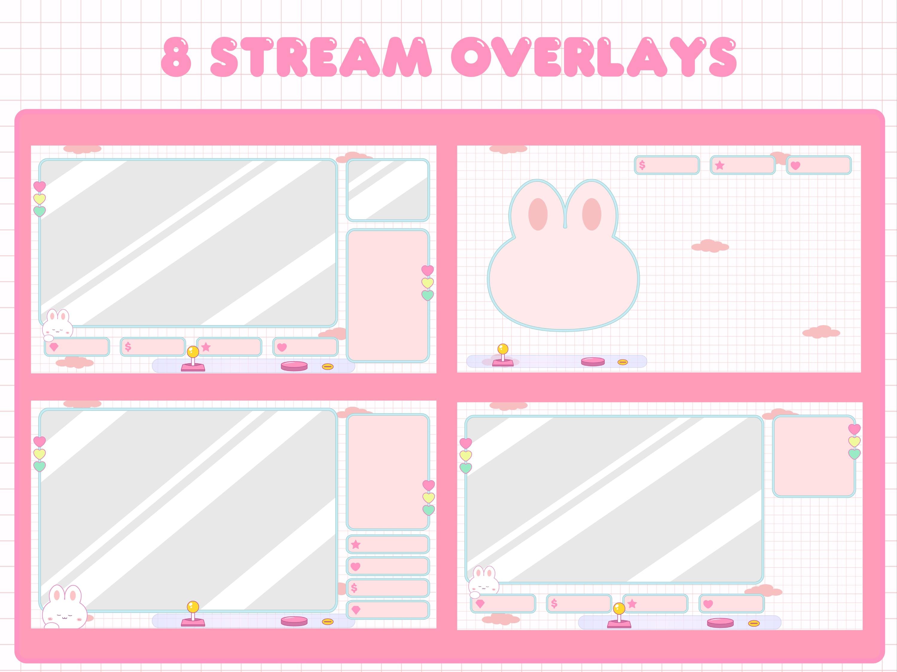 Stream And Rabbit Base Rabbits Claw Machine Twitch Animated Stream Package | Overlay Package ...