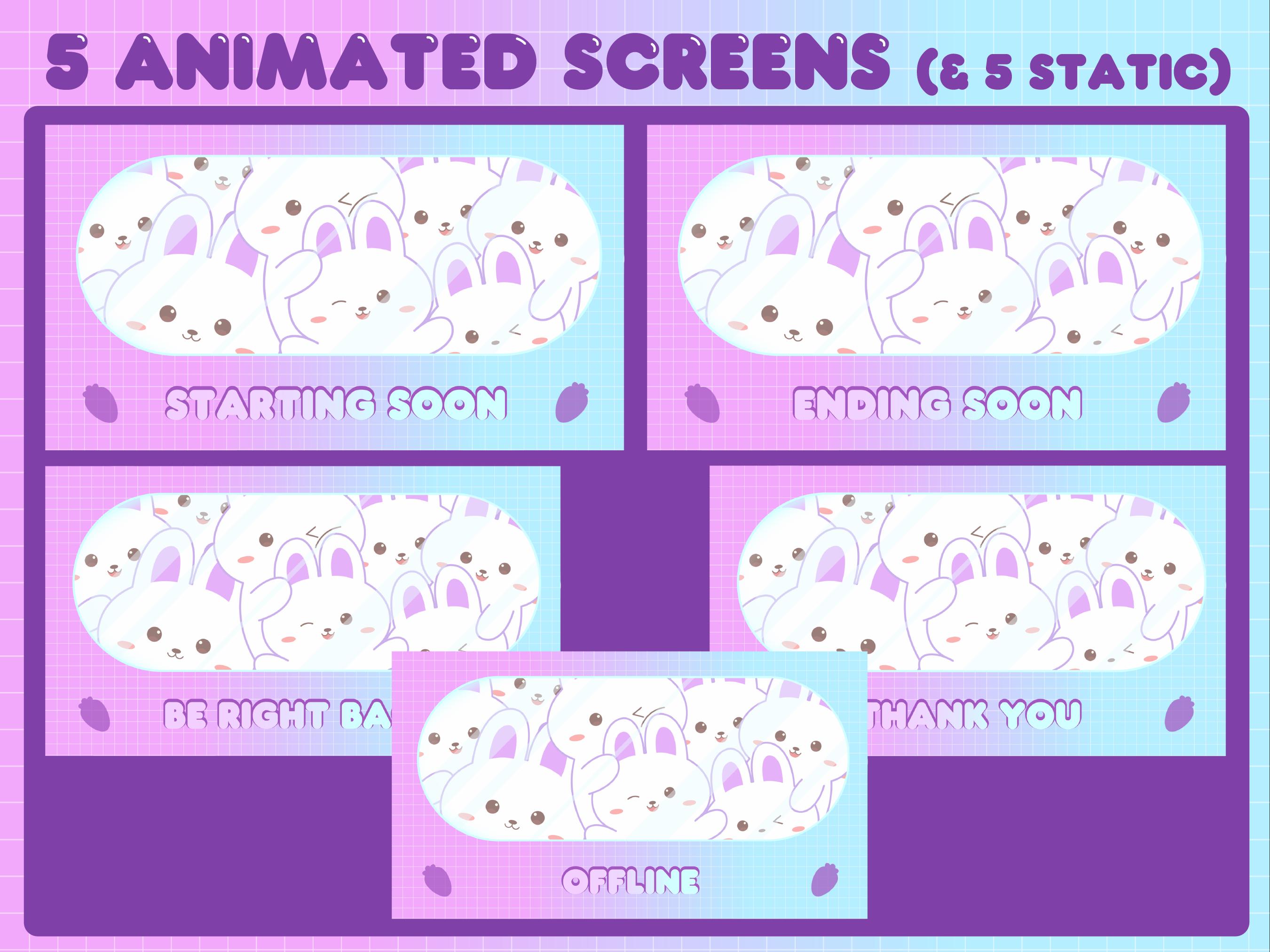 Stream And Rabbit Base Rabbits Capsule Twitch Animated Stream Package | Overlay Package ...