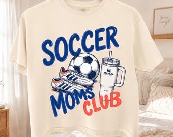 Soccer Moms Club Shirt, Game Day Comfort Colors® Crop Tee, Trendy Boxy Womens Soccer Mom Shirt, Soccer Mom Gifts, Soccer Gameday Season Tee