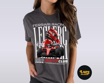 Charles Leclerc Ferrari Comfort Colors Shirt, Retro F1 Graphic Tee, Formula 1 Racing Fan Shirt, Vintage Formula One Top