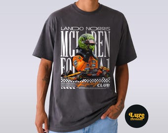 Lando Norris McLaren Comfort Colors Shirt, Retro F1 Graphic Tee, Formula 1 Racing Fan Shirt, Vintage Formula One Top