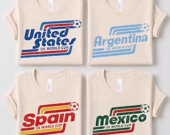 Retro World Cup 2026 Shirt, USA Soccer T Shirt, United States Soccer Graphic Tee, Spain World Cup, Soccer Mom Shirt