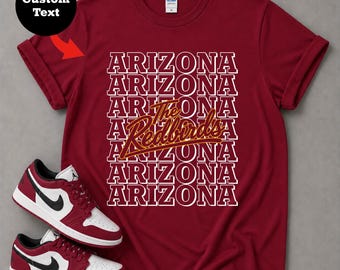 Arizona Football Shirt, Personalized Vintage Tee, Custom Game Day Gift For Arizona Football Fans