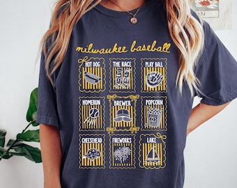 Milwaukee Baseball Shirt, Game Day T-shirt, Cute Doodle Baseball Shirt for Women, Gift for Milwaukee Baseball Fan, Coquette Baseball Tee