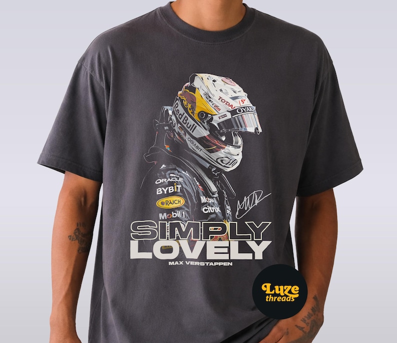 Camiseta de F1 de Max Verstappen: Simplemente encantadora / Camiseta de carreras de Fórmula 1 de Red Bull / Camiseta de carreras de Fórmula 1 imagen 2