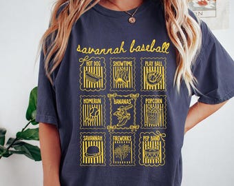 Savannah Baseball Comfort Colors Retro Shirt, Cute Trendy Savannah Bananas Game Day Tee Shirt, Gift for Savannah Baseball Fan, Banana Shirt