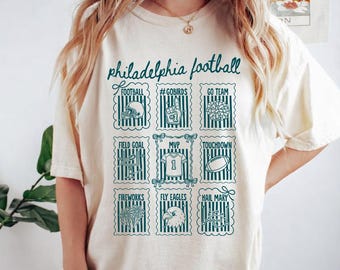 Philadelphia Football Shirt, Cute Football T-shirt for Women, Gift for Philadelphia Football Fan, Coquette Doodle Dallas Football Game Day