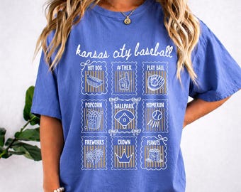 Kansas City Baseball Shirt, Cute Baseball T-shirt for Women, Gift for Kansas City Baseball Fan, Coquette Doodle Baseball Game Day Tee