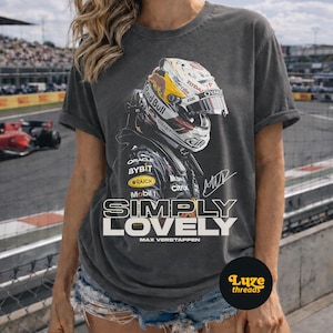Camiseta de F1 de Max Verstappen: Simplemente encantadora / Camiseta de carreras de Fórmula 1 de Red Bull / Camiseta de carreras de Fórmula 1 imagen 1