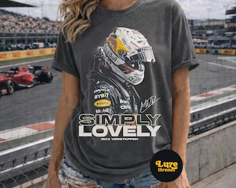 Max Verstappen Simply Lovely F1 Shirt | Red Bull Formula 1 Racing T-shirt | Formula One Racing Tee