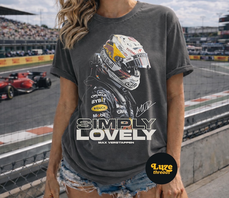 Camiseta de F1 de Max Verstappen: Simplemente encantadora / Camiseta de carreras de Fórmula 1 de Red Bull / Camiseta de carreras de Fórmula 1 imagen 1