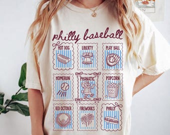 Philly Baseball Comfort Colors Retro Shirt, Cute Trendy Philadelphia Baseball Game Day Tee Shirt, Gift for Philly Baseball Fan