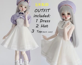 1/4 BJD Puppenkleidung PDF Schnittmuster : Kleid Hut Frau Anzug Kurzmantel Oberteil (1/4 Bjd MSD Größe)