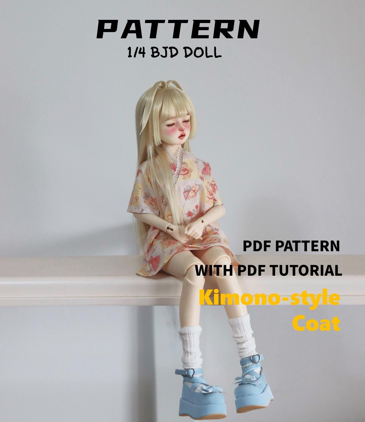 1/4 Bjd Kimono Doll Coat Sewing Pattern: Wabi-sabi Style (PDF Download ...