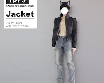 Giacca / Giacca Blazer / Giubbotto Bomber, modello PDF / tutorial di cucito, download immediato, per bambola SOOM ID75 da 75 cm
