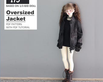 Oversized Jacket / Blazer Jacket / Bomber jacket , PDF pattern / sewing tutorial,  instant download, for 1/3 BJD DOLL
