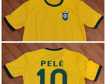 New Pele Brazil Retro Soccer Jersey  all sizes available