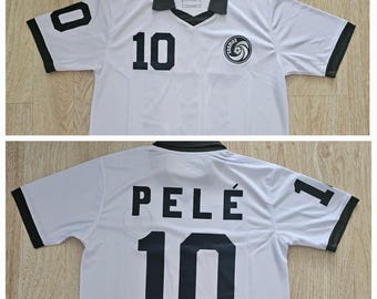Nueva camiseta de fútbol retro Cosmos de Pele disponible en todas las tallas para niños y adultos.