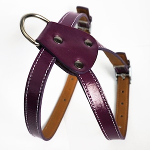 Cool  Leather Dog Harness PURPLE