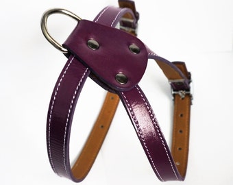 Cool  Leather Dog Harness PURPLE