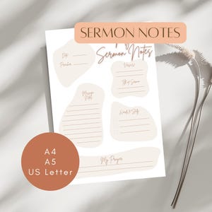 Notas de sermón verdes A4 A5 Carta EE. UU. | Hoja de trabajo bíblica para imprimir o digitalizar | Diario bíblico Goodnotes | Notas de fe | Devocional de estudio bíblico