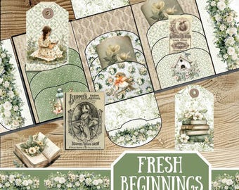 Digital Download Folio, Fresh Beginnings Floral Folio Welcome Spring