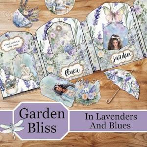 Jardim Bliss em Lavandas e Blues Folio Lindo e Pacífico