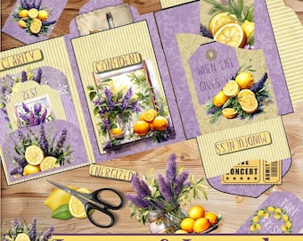 Digital Download Folio, Lemons and Lavender Moments Folio Bright and Cheery