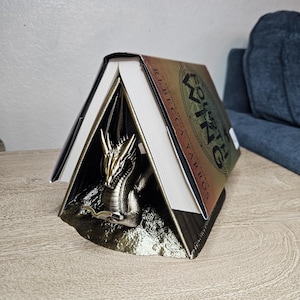 Dragon Book Holder: Fantasy Reader Nightstand Decor