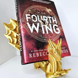 Winged Book Dragon Display: Whimsical Book/Tablet Holder