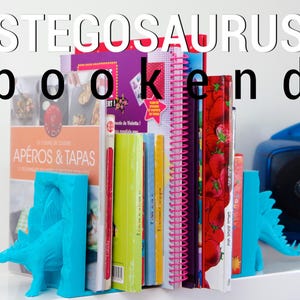 Stegosaurus Bookends: Dinosaur Bookshelf Decor