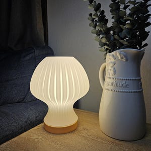 3D Printed Mushroom Table Lamp: Modern Ambient Lighting, PLA Plastic