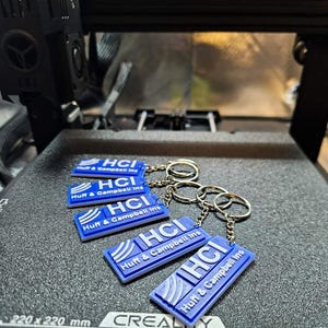 Custom plastic keychains with personalized logos for events & branding Company Logo-custom text-