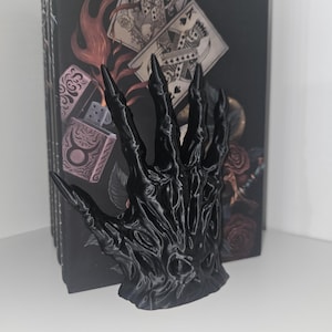 Gothic Wizard Hands Bookends: Spooky Fantasy Bookshelf Decor