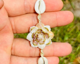 Handmade Seashell Bracelet • Adjustable Boho Beach Jewelry