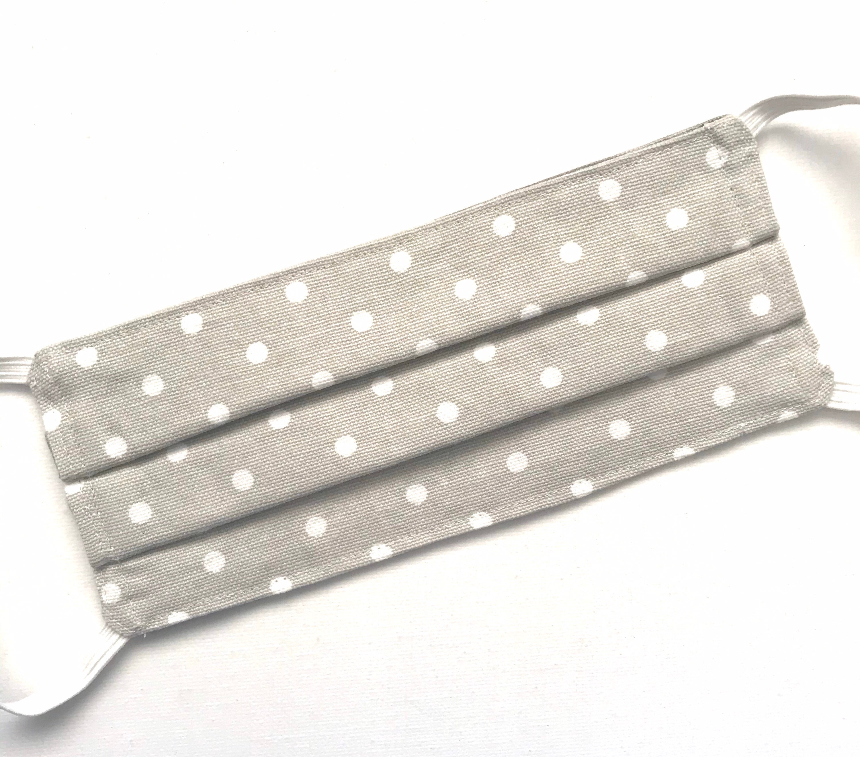 Gray Polka Dot Face Mask with Adjustable Silicone Neutral Etsy