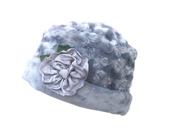 Winter Hat for Women, Warm Cozy Fuzzy Reversible Fall Hat, Great for Warm Weather w/ Floral Pin, Comfy Hats and Caps pattyandcompany™