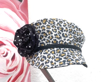 Reversible Short Brim Cap: Paris Print Floral Rose Pin - Etsy display picture 1
