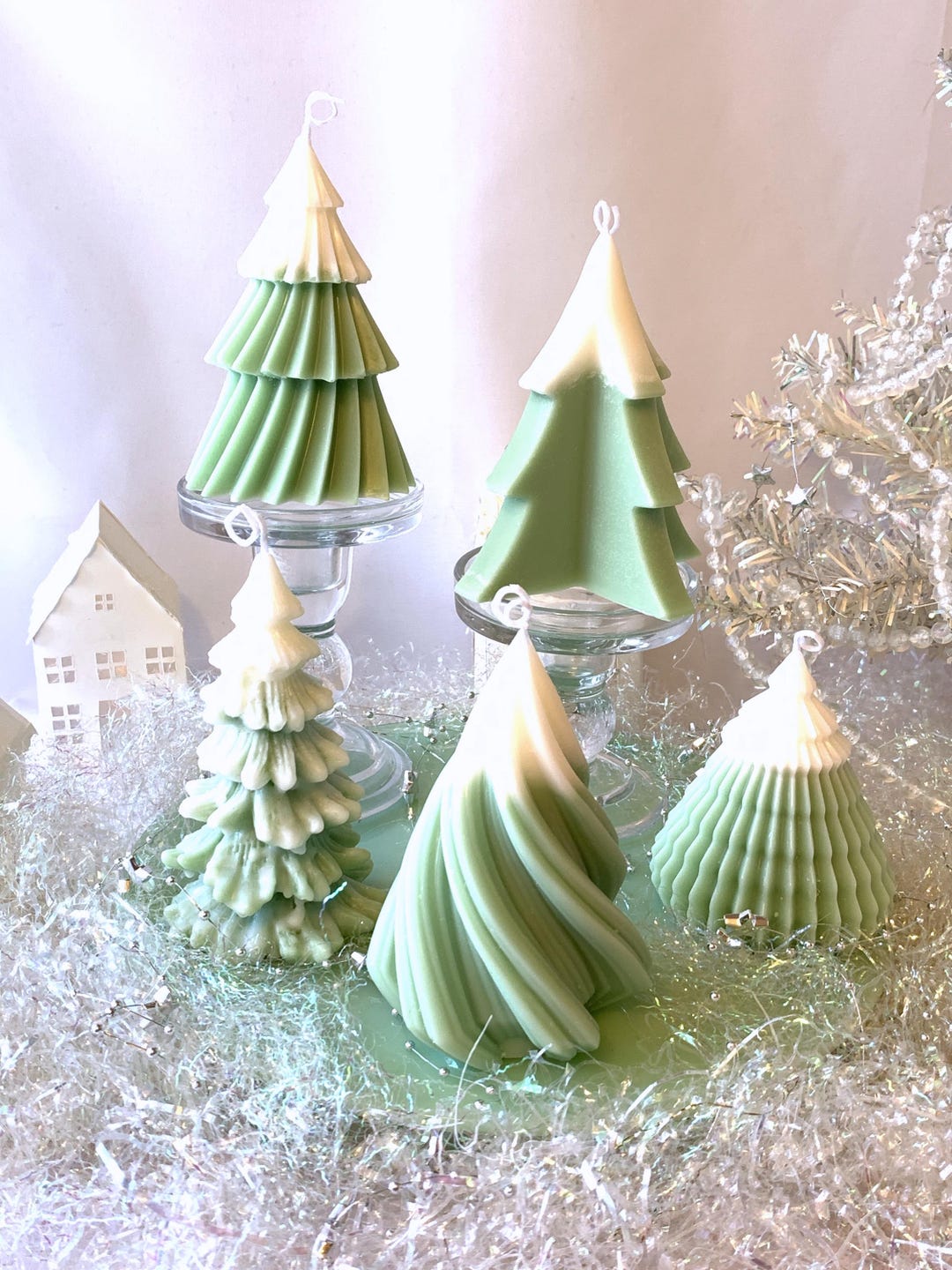 Scented Christmas Tree Candle – Green Soy Wax Holiday Decor - Etsy