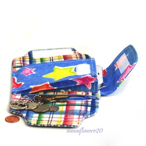 Monedero con puños de estrellas multicolores - Monedero de muñeca - Monedero con puños de motociclista - MP3, iPod, lápiz labial o bálsamo labial